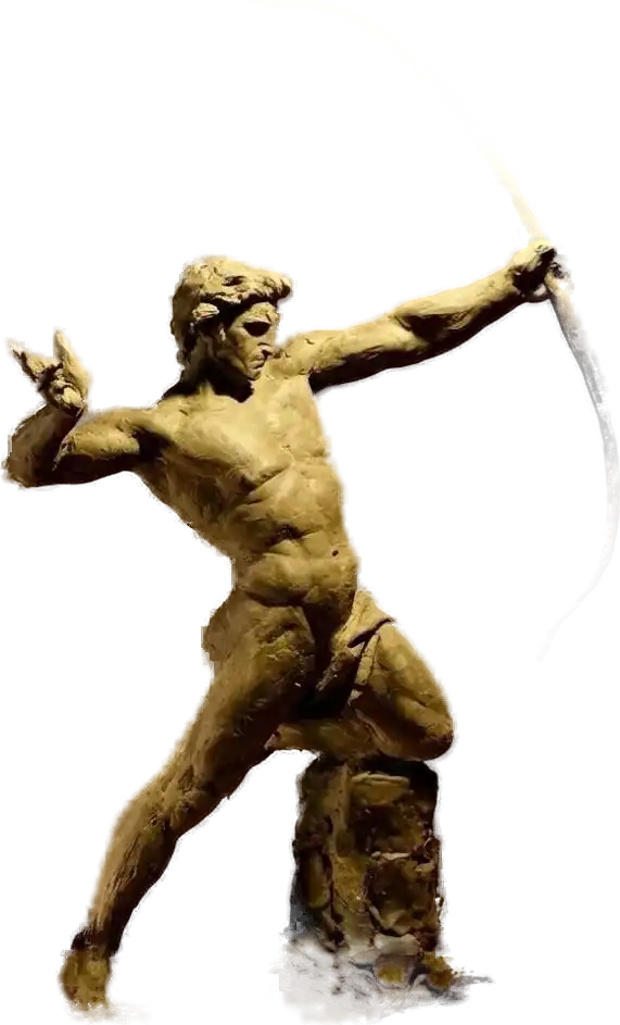 Archer statue by Chris Alles, drawing a bow